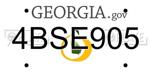 4BSE905 Georgia License Plate