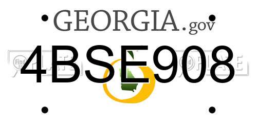 4BSE908 Georgia License Plate