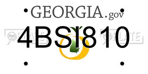 4BSI810 Georgia License Plate