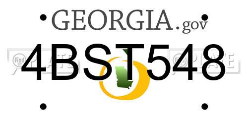 4BST548 Georgia License Plate