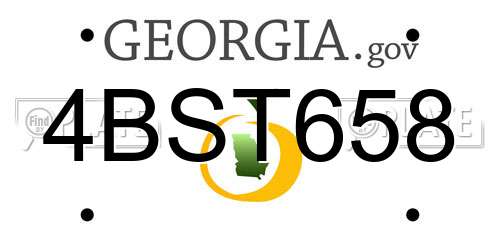 4BST658 Georgia License Plate