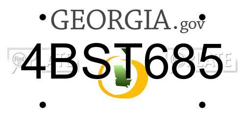 4BST685 Georgia License Plate