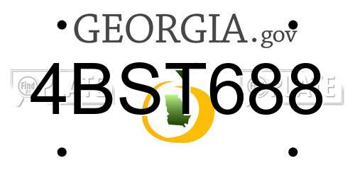 4BST688 Georgia License Plate