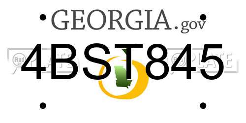 4BST845 Georgia License Plate