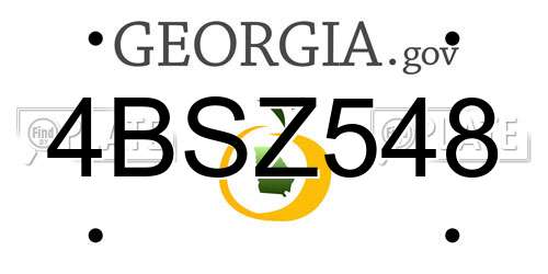 4BSZ548 Georgia License Plate