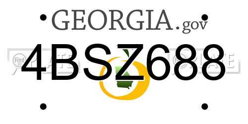 4BSZ688 Georgia License Plate