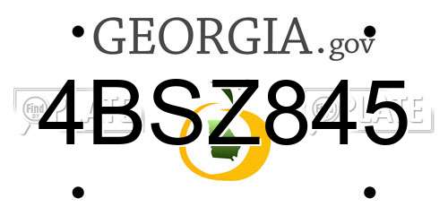 4BSZ845 Georgia License Plate