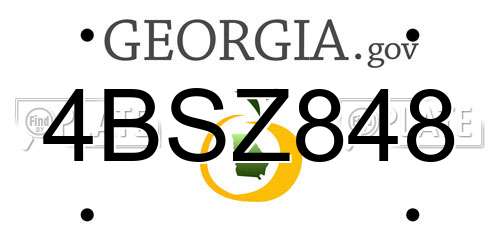 4BSZ848 Georgia License Plate
