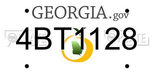 4BT1128 Georgia License Plate