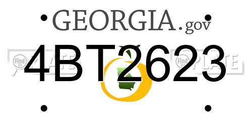 4BT2623 Georgia License Plate