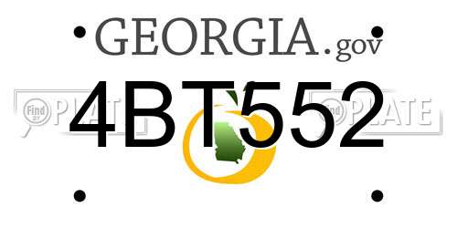 4BT552 Georgia License Plate