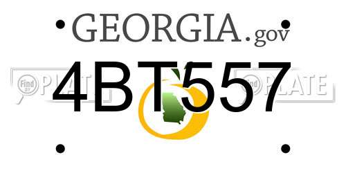 4BT557 Georgia License Plate