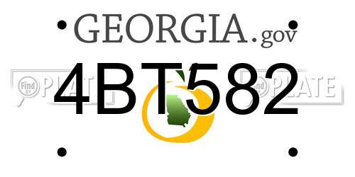 4BT582 Georgia License Plate