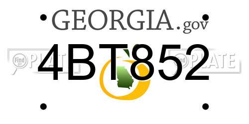4BT852 Georgia License Plate