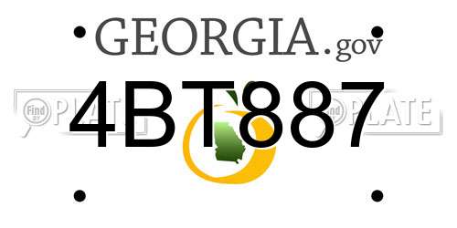 4BT887 Georgia License Plate