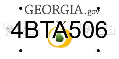4BTA506 Georgia License Plate