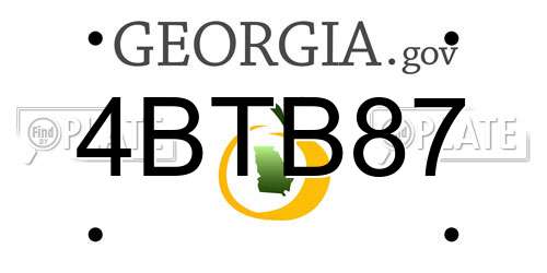 4BTB87 Georgia License Plate