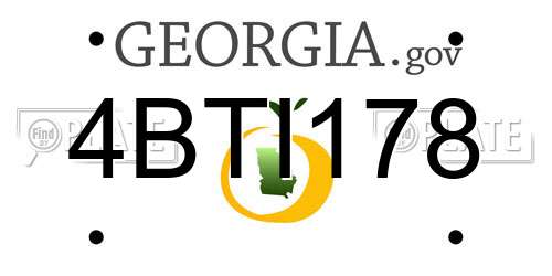 4BTI178 Georgia License Plate