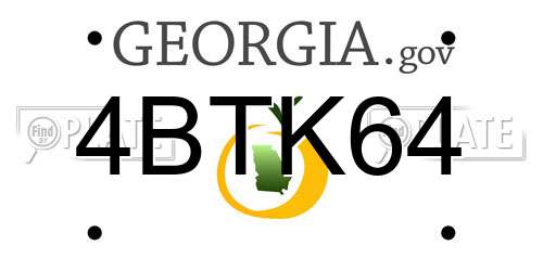4BTK64 Georgia License Plate