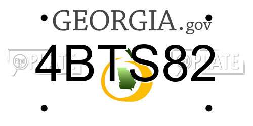 4BTS82 Georgia License Plate