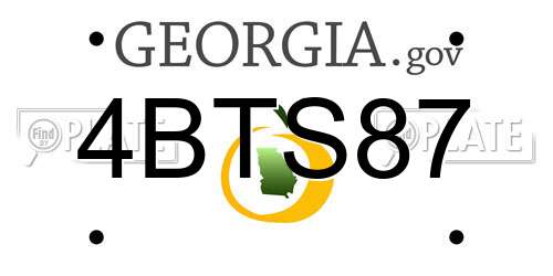 4BTS87 Georgia License Plate