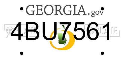 4BU7561 Georgia License Plate