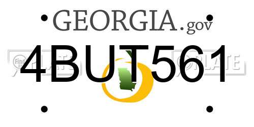 4BUT561 Georgia License Plate