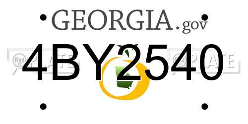4BY2540 Georgia License Plate