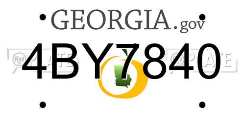 4BY7840 Georgia License Plate