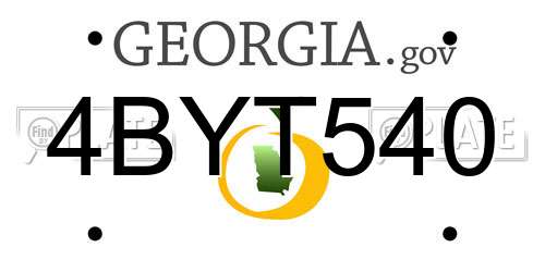 4BYT540 Georgia License Plate