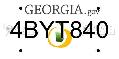 4BYT840 Georgia License Plate