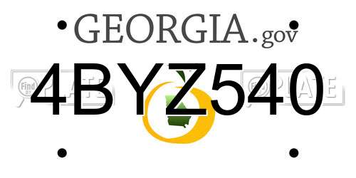 4BYZ540 Georgia License Plate