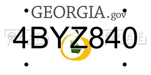 4BYZ840 Georgia License Plate