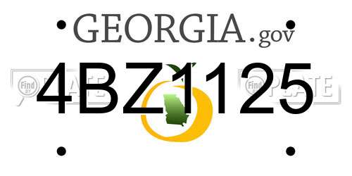 4BZ1125 Georgia License Plate