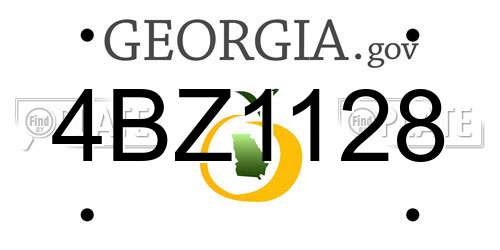 4BZ1128 Georgia License Plate