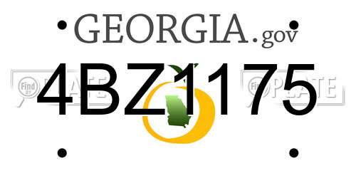 4BZ1175 Georgia License Plate