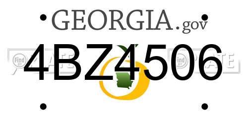 4BZ4506 Georgia License Plate