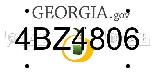 4BZ4806 Georgia License Plate