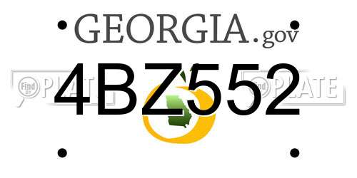 4BZ552 Georgia License Plate