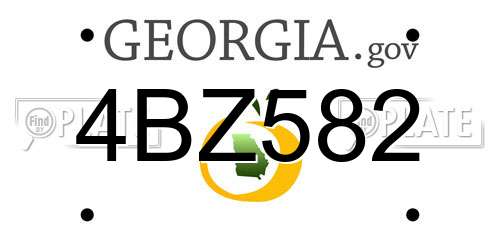 4BZ582 Georgia License Plate