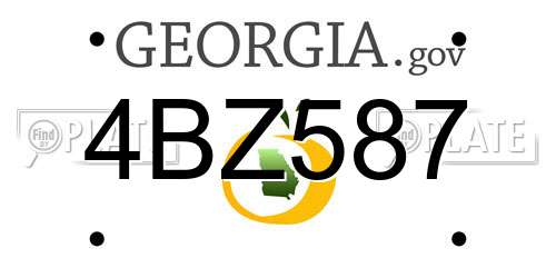 4BZ587 Georgia License Plate