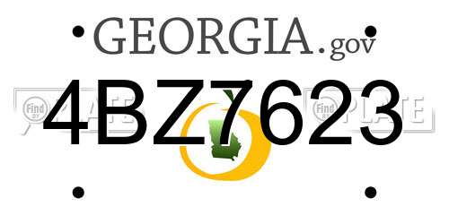 4BZ7623 Georgia License Plate