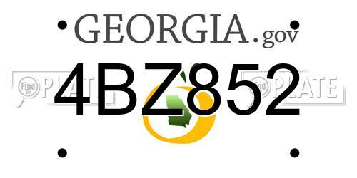 4BZ852 Georgia License Plate