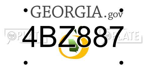 4BZ887 Georgia License Plate