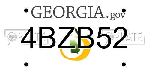 4BZB52 Georgia License Plate