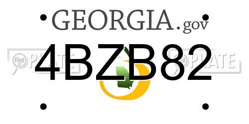 4BZB82 Georgia License Plate