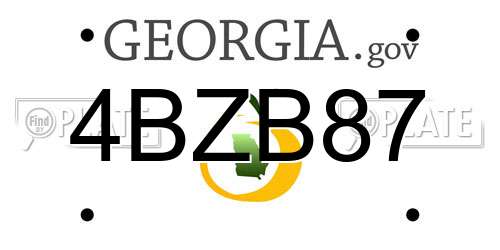 4BZB87 Georgia License Plate
