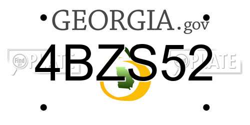 4BZS52 Georgia License Plate