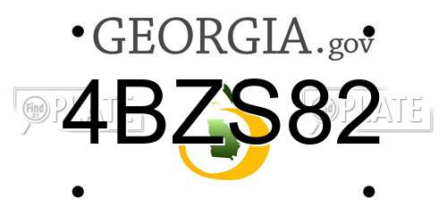 4BZS82 Georgia License Plate