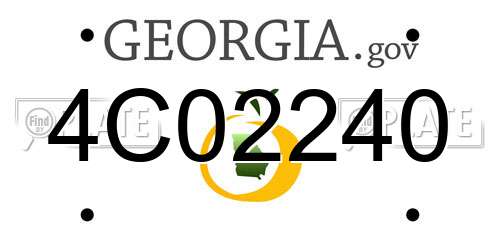 4C02240 Georgia License Plate